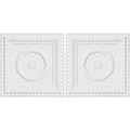 From Plain To Beautiful In Hours Laurel Wreath Faux Tin/ PVC 24-in x 24-in White Matte Textured Surface-mount Ceiling Tile, 10PK 210wm-24x48-10